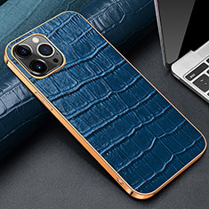 Coque Luxe Cuir Housse Etui pour Apple iPhone 14 Pro Max Bleu