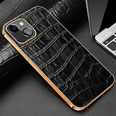 Coque Luxe Cuir Housse Etui pour Apple iPhone 15 Noir