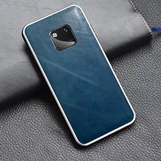 Coque Luxe Cuir Housse Etui pour Huawei Mate 20 Pro Bleu