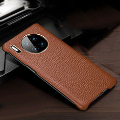 Coque Luxe Cuir Housse Etui pour Huawei Mate 30 5G Marron