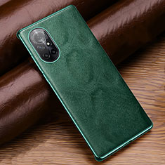 Coque Luxe Cuir Housse Etui pour Huawei Nova 8 5G Vert