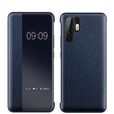 Coque Luxe Cuir Housse Etui pour Huawei P30 Pro Bleu