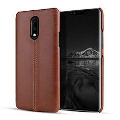 Coque Luxe Cuir Housse Etui pour OnePlus 7 Marron