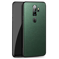 Coque Luxe Cuir Housse Etui pour Oppo A11 Vert