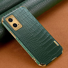 Coque Luxe Cuir Housse Etui pour Oppo A76 Vert