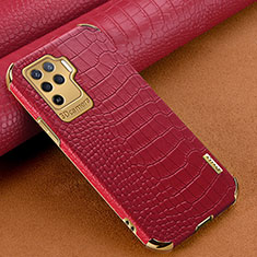 Coque Luxe Cuir Housse Etui pour Oppo A94 4G Rouge