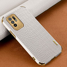 Coque Luxe Cuir Housse Etui pour Oppo A95 5G Blanc