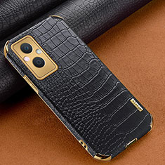 Coque Luxe Cuir Housse Etui pour Oppo A96 5G Noir