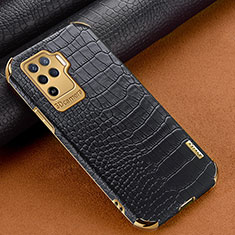 Coque Luxe Cuir Housse Etui pour Oppo F19 Pro Noir