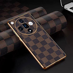 Coque Luxe Cuir Housse Etui pour Oppo Find X7 Ultra 5G Marron