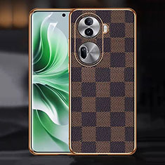 Coque Luxe Cuir Housse Etui pour Oppo Reno11 Pro 5G Marron