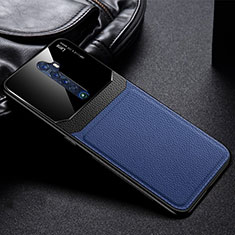 Coque Luxe Cuir Housse Etui pour Oppo Reno2 Bleu