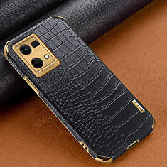 Coque Luxe Cuir Housse Etui pour Oppo Reno8 4G Noir