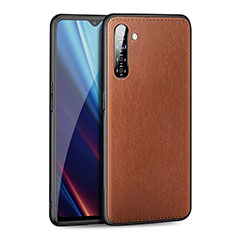 Coque Luxe Cuir Housse Etui pour Realme X2 Marron