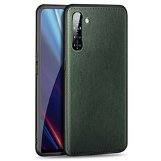 Coque Luxe Cuir Housse Etui pour Realme XT Vert