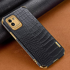 Coque Luxe Cuir Housse Etui pour Samsung Galaxy A03 Noir