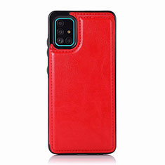 Coque Luxe Cuir Housse Etui pour Samsung Galaxy A51 5G Rouge