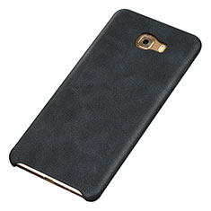 Coque Luxe Cuir Housse Etui pour Samsung Galaxy C9 Pro C9000 Noir