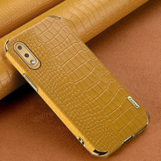 Coque Luxe Cuir Housse Etui pour Samsung Galaxy M02 Jaune