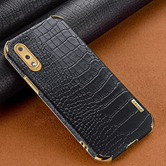 Coque Luxe Cuir Housse Etui pour Samsung Galaxy M02 Noir