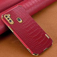 Coque Luxe Cuir Housse Etui pour Samsung Galaxy M11 Rouge