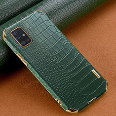 Coque Luxe Cuir Housse Etui pour Samsung Galaxy M40S Vert