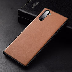 Coque Luxe Cuir Housse Etui pour Samsung Galaxy Note 10 5G Orange