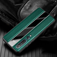 Coque Luxe Cuir Housse Etui pour Xiaomi Mi 10 Vert