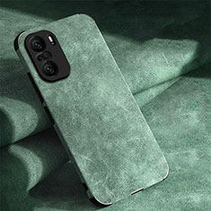 Coque Luxe Cuir Housse Etui pour Xiaomi Redmi K40 5G Vert