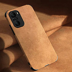 Coque Luxe Cuir Housse Etui pour Xiaomi Redmi K40 Pro+ Plus 5G Marron