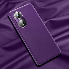 Coque Luxe Cuir Housse Etui QK1 pour Huawei Honor 50 Pro 5G Violet