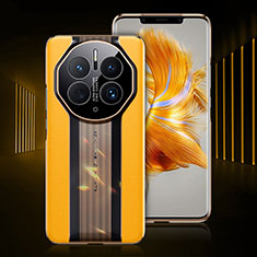 Coque Luxe Cuir Housse Etui QK1 pour Huawei Mate 50 Pro Jaune