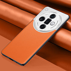 Coque Luxe Cuir Housse Etui QK1 pour Oppo Find X7 Ultra 5G Orange