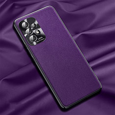 Coque Luxe Cuir Housse Etui QK1 pour Samsung Galaxy A32 4G Violet