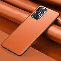 Coque Luxe Cuir Housse Etui QK1 pour Samsung Galaxy A53 5G Orange