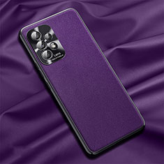 Coque Luxe Cuir Housse Etui QK1 pour Samsung Galaxy M32 5G Violet