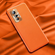 Coque Luxe Cuir Housse Etui QK1 pour Vivo X70t Orange