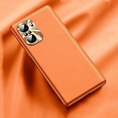 Coque Luxe Cuir Housse Etui QK1 pour Xiaomi Poco F3 5G Orange