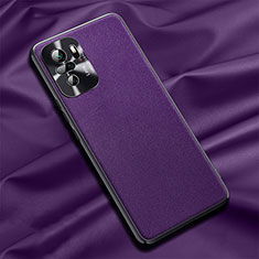 Coque Luxe Cuir Housse Etui QK1 pour Xiaomi Redmi Note 10 4G Violet