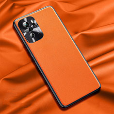 Coque Luxe Cuir Housse Etui QK1 pour Xiaomi Redmi Note 10S 4G Orange