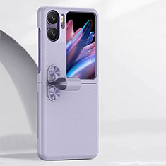 Coque Luxe Cuir Housse Etui QK2 pour Oppo Find N2 Flip 5G Violet