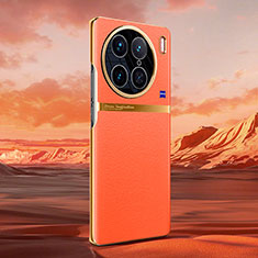 Coque Luxe Cuir Housse Etui QK2 pour Vivo X90 Pro 5G Orange