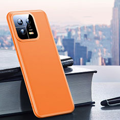 Coque Luxe Cuir Housse Etui QK2 pour Xiaomi Mi 13 5G Orange