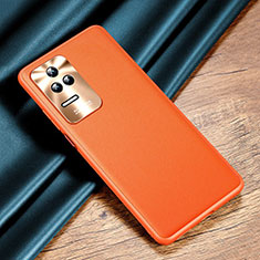 Coque Luxe Cuir Housse Etui QK2 pour Xiaomi Redmi K50 5G Orange