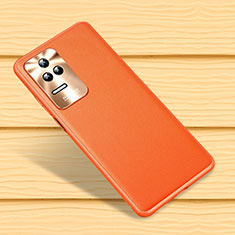 Coque Luxe Cuir Housse Etui QK4 pour Xiaomi Redmi K50 5G Orange