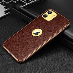 Coque Luxe Cuir Housse Etui R01 pour Apple iPhone 11 Marron