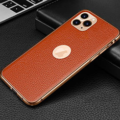 Coque Luxe Cuir Housse Etui R01 pour Apple iPhone 11 Pro Orange