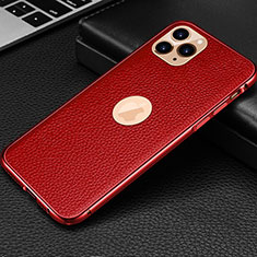 Coque Luxe Cuir Housse Etui R01 pour Apple iPhone 11 Pro Rouge