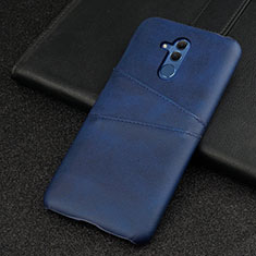 Coque Luxe Cuir Housse Etui R01 pour Huawei Mate 20 Lite Bleu