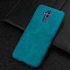 Coque Luxe Cuir Housse Etui R01 pour Huawei Mate 20 Lite Cyan